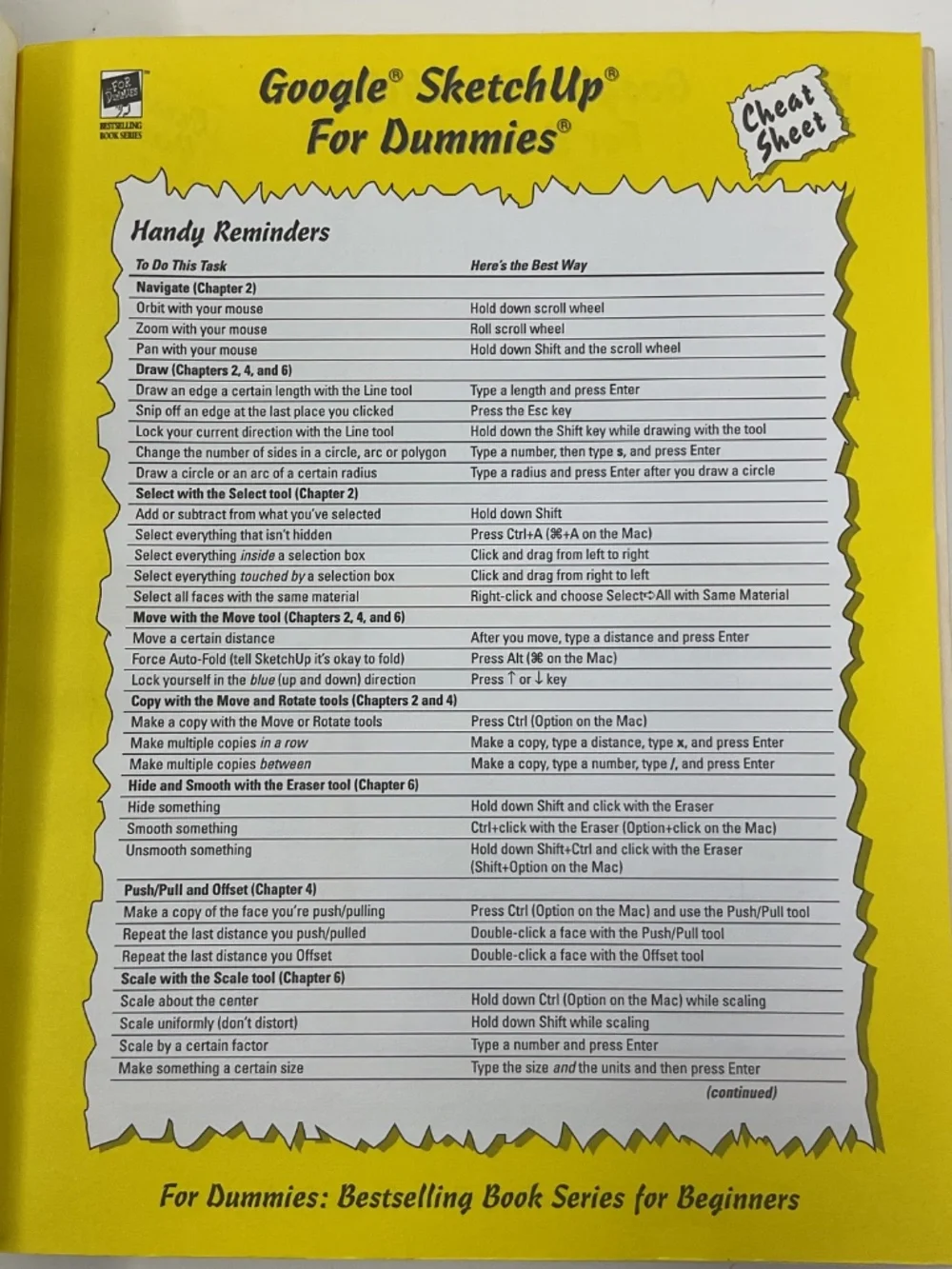 instructional paperback book Google SketchUp For Dummies by Aidan Chopra